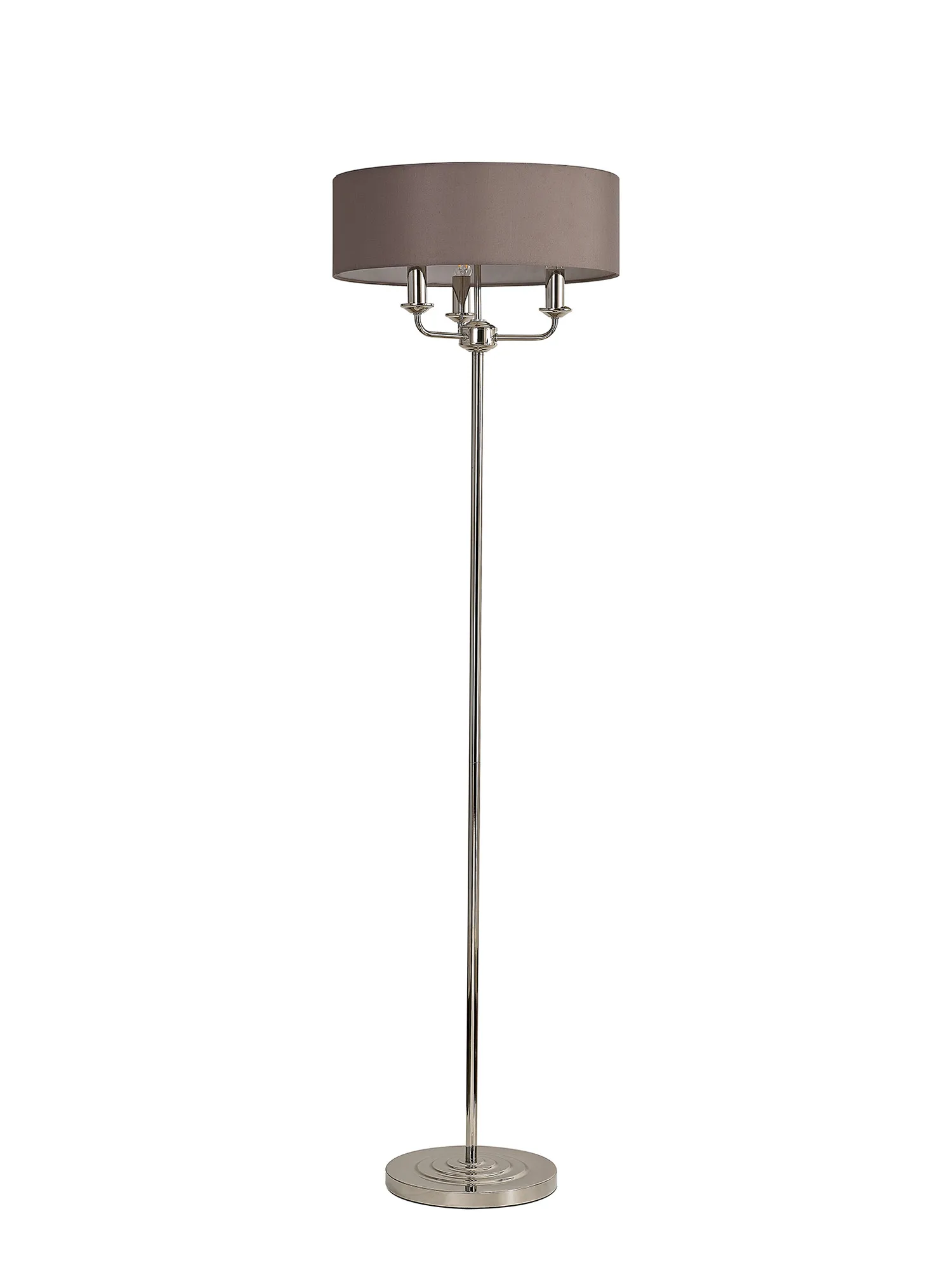 Banyan 45cm 3 Light Floor Lamp Polished Nickel, Grey DK0882  Deco Banyan PN GR